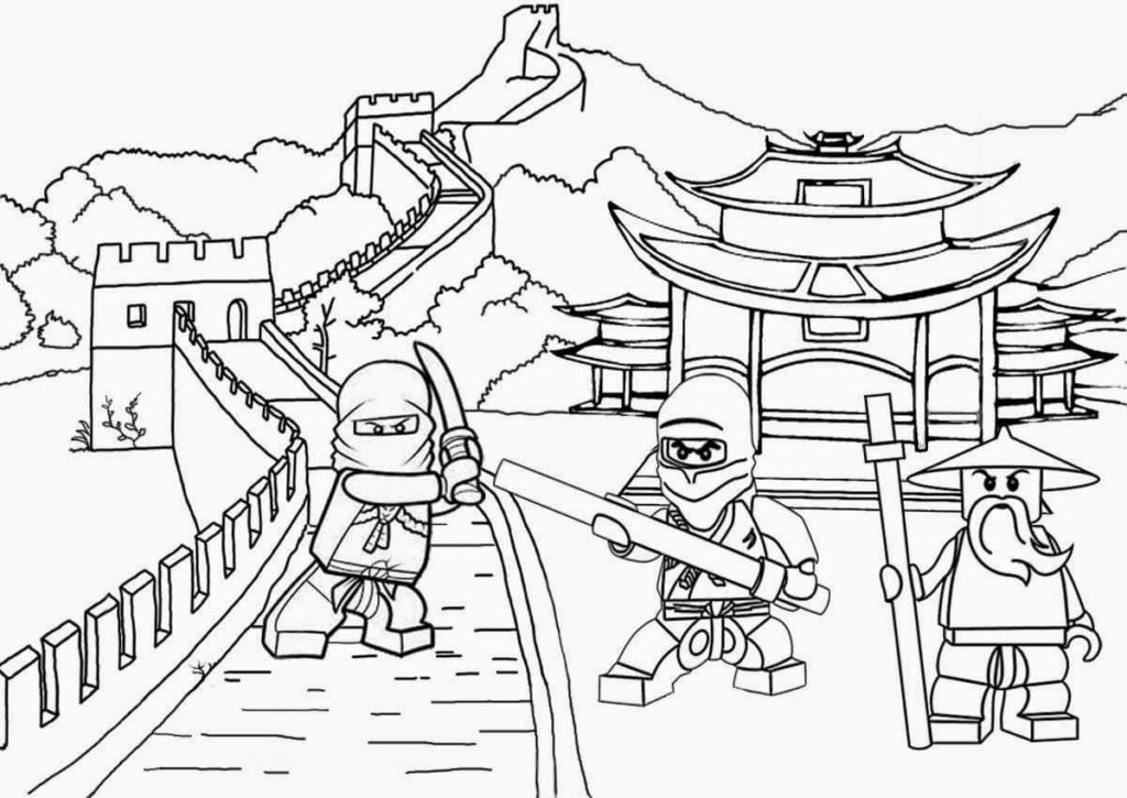 LEGO Ninjago Coloring Pages (100 Pieces). Print for Free A4