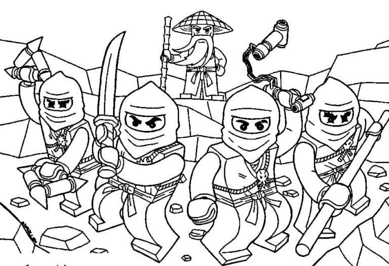 LEGO Ninjago Coloring Pages (100 Pieces). Print for Free A4