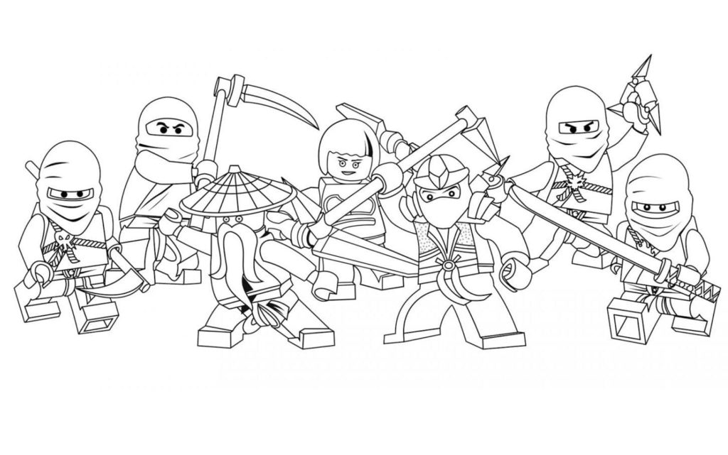 Desenho de Ninja com Ninjato para colorir