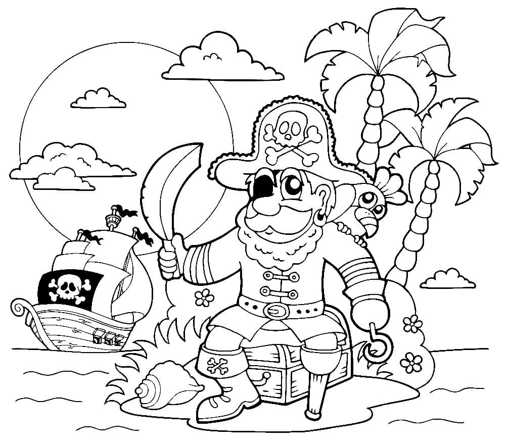 Dibujos de Piratas para Colorear (100 Piezas). Imprime gratis