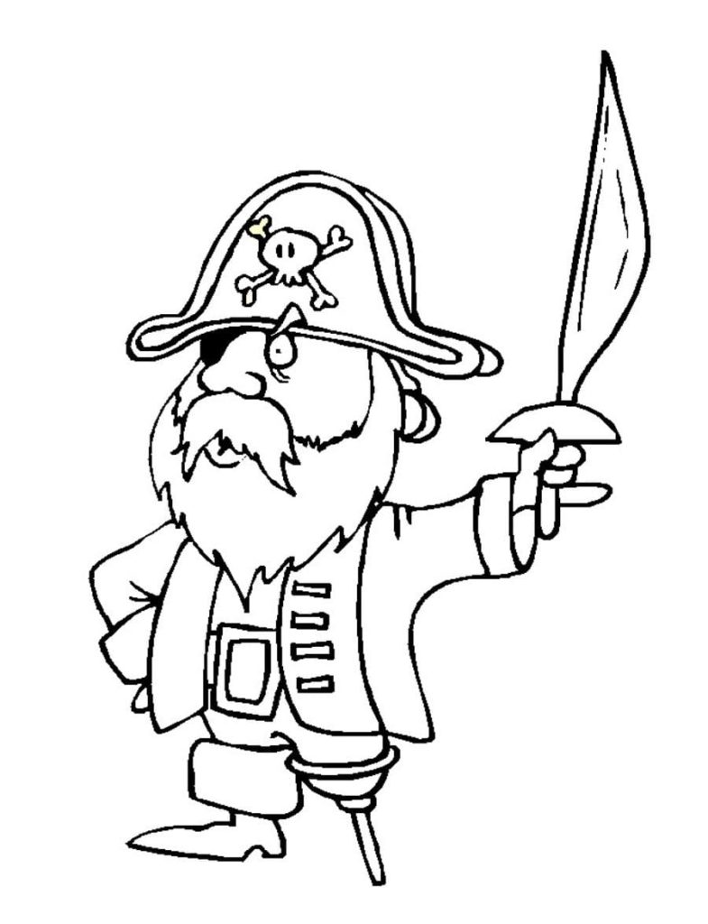 Dibujos de Piratas para Colorear (100 Piezas). Imprime gratis