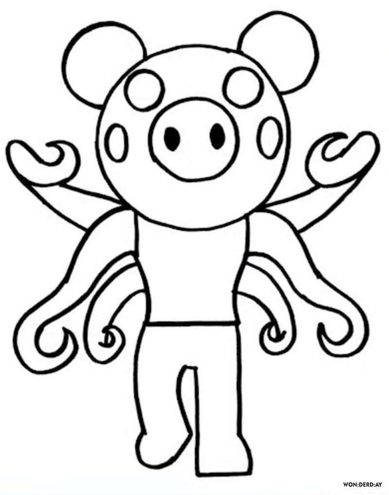 Coloring Pages Roblox Piggy Adopt Me And Others Print For Free - piggy roblox doggy robot