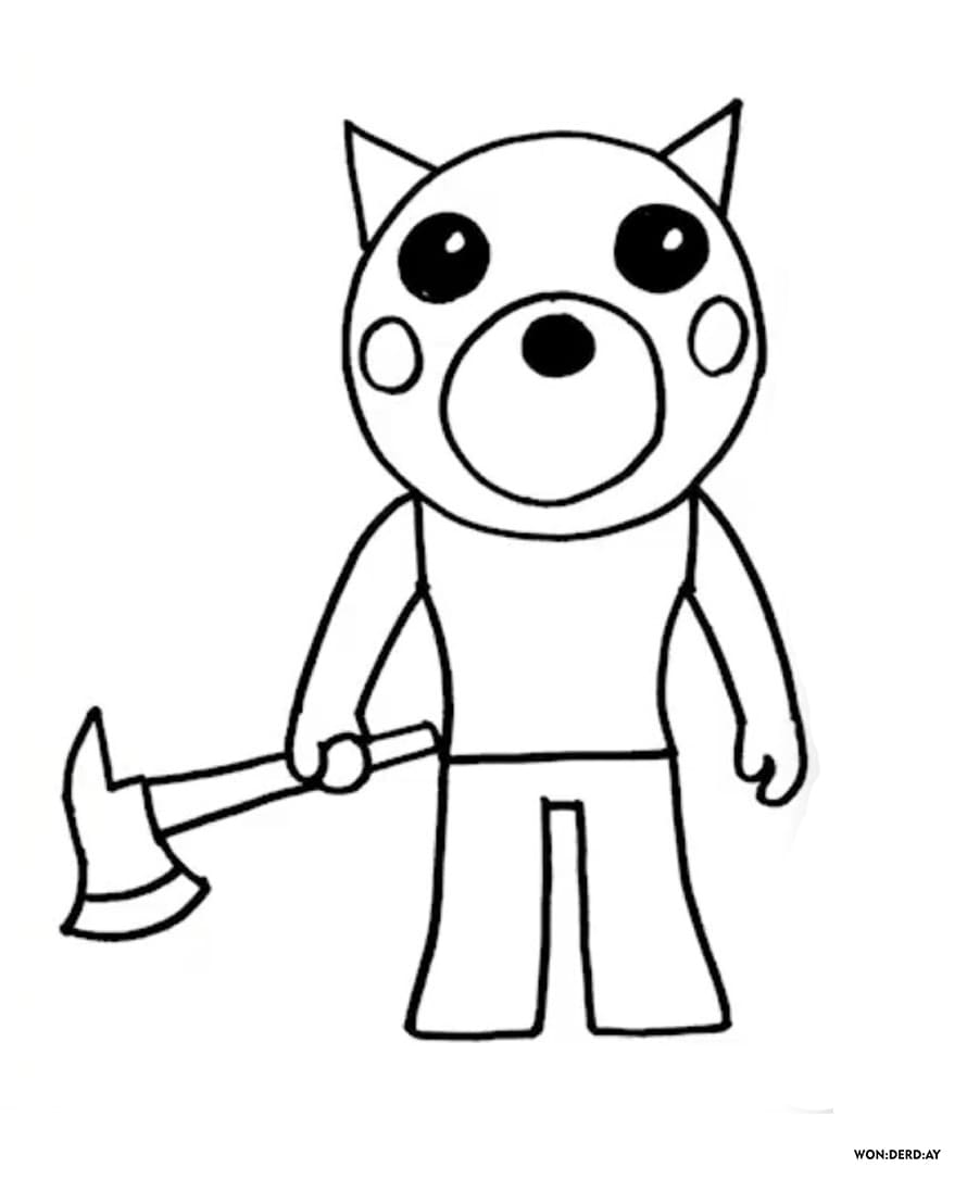 Roblox Dino Piggy Colouring Pages