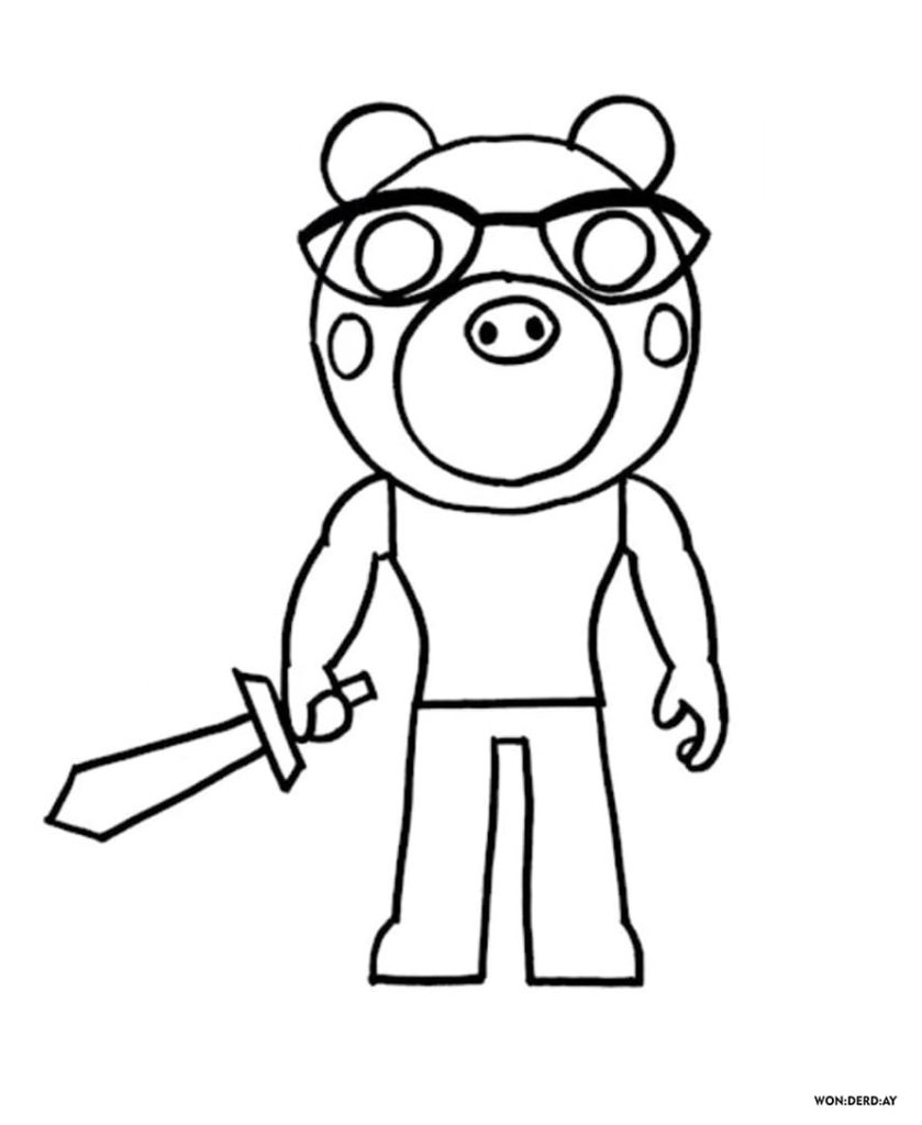 Desenhos de Owell Roblox Piggy para colorir – Se divertindo com