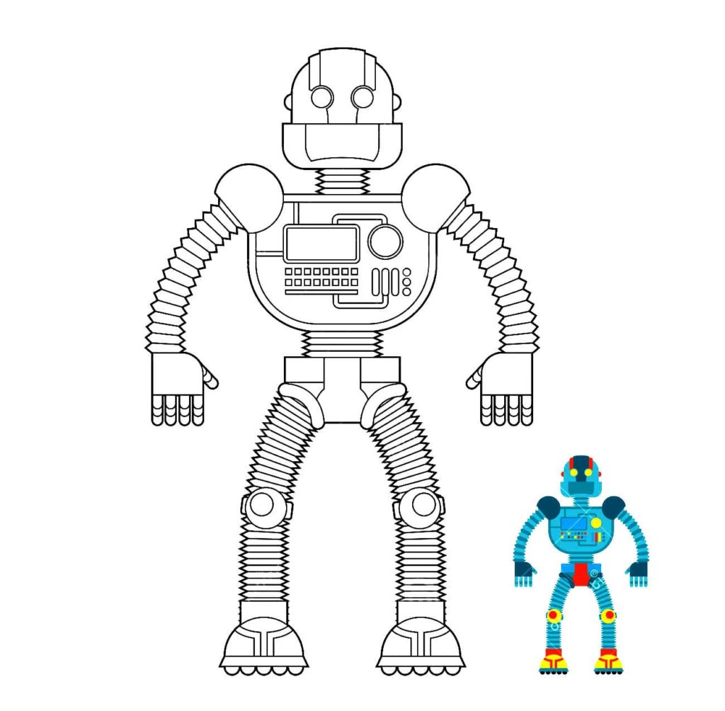 Coloriage Robot. Imprimer gratuitement une grande collection