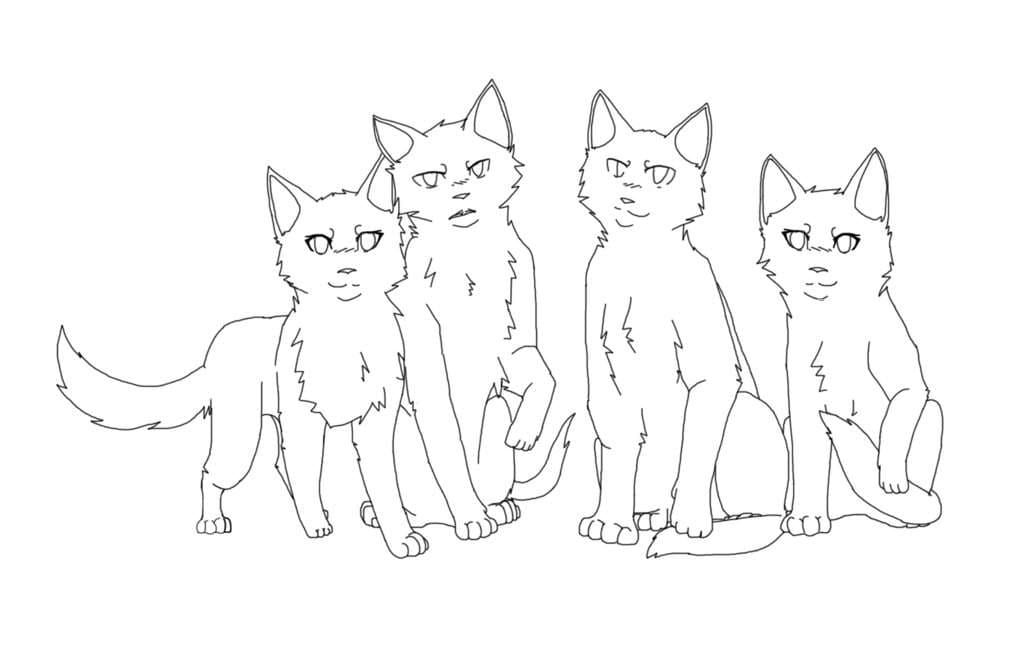 Dibujos de Gatos Guerreros para colorear