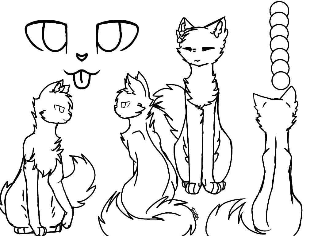 Dibujos de Gatos Guerreros para colorear