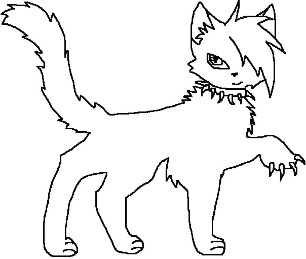 Desenhos de Gatos Guerreiros para colorir