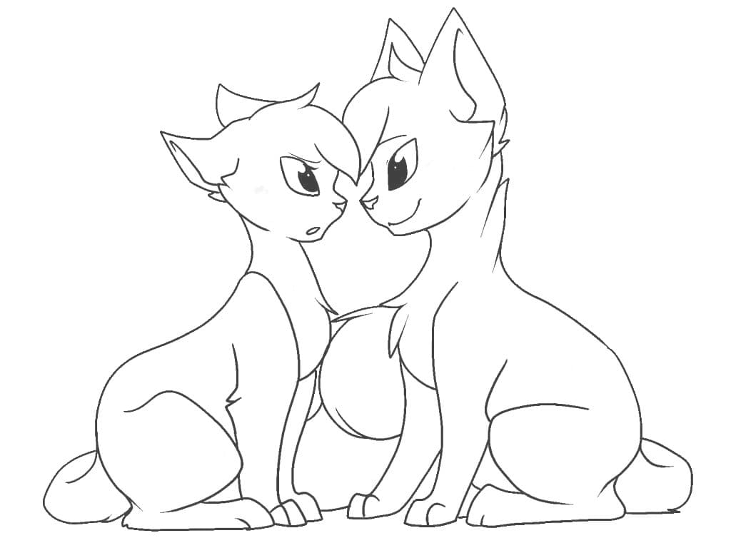 warrior cats in love coloring pages