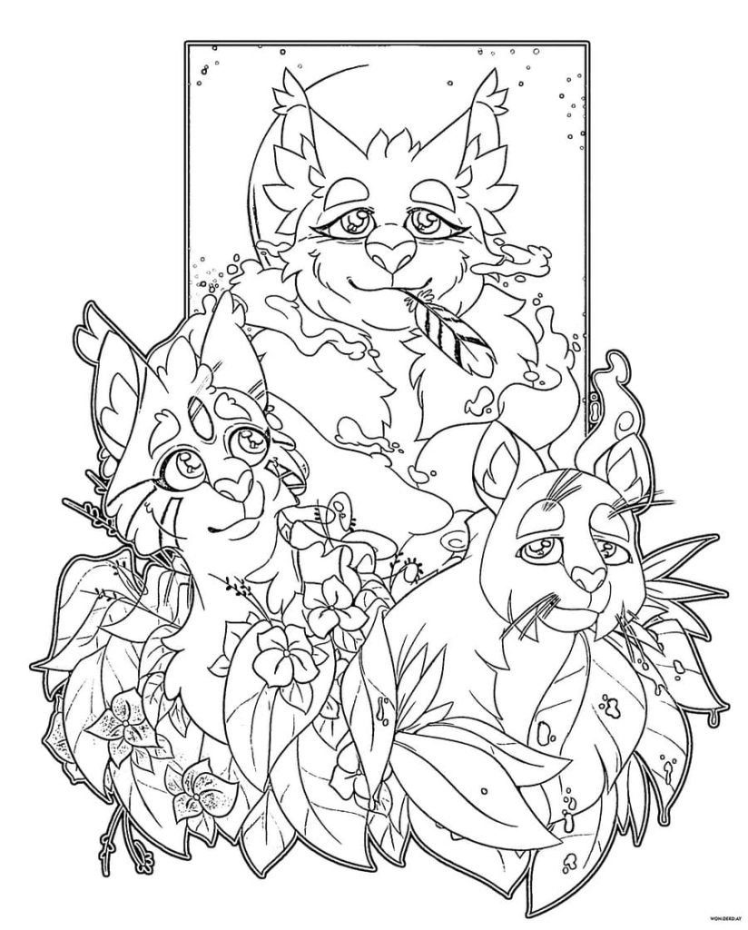 Warriors Cats Coloring pages. 90 Free printable Coloring Pages