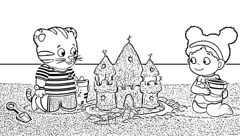 Coloriages Dany le tigre. Imprimer Le village de Dany
