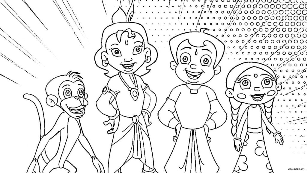 Desenhos de Chhota Bheem para colorir. Imprimir gratuitamente