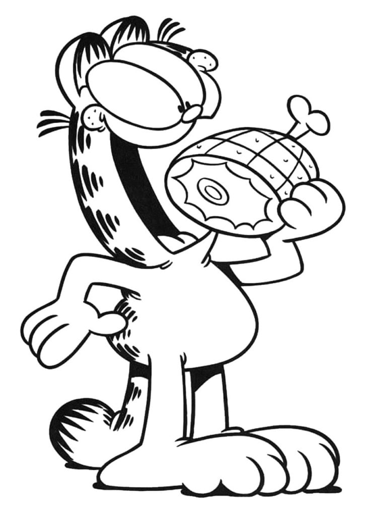 Disegni di Garfield da colorare. Stampa per bambini