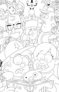 Gravity Falls coloring pages (100 Pieces). Print for free