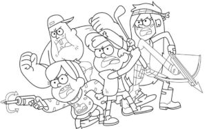 Gravity Falls coloring pages (100 Pieces). Print for free