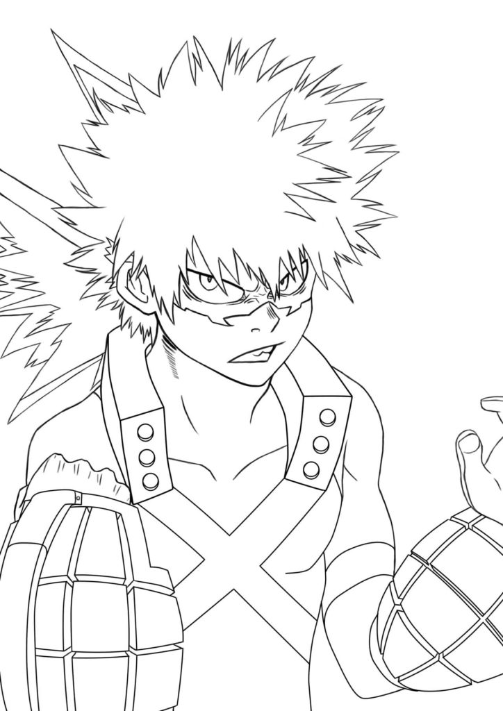 Online Katsuki Bakugou Coloring Pages for Kids  MCPO by The Learning Apps