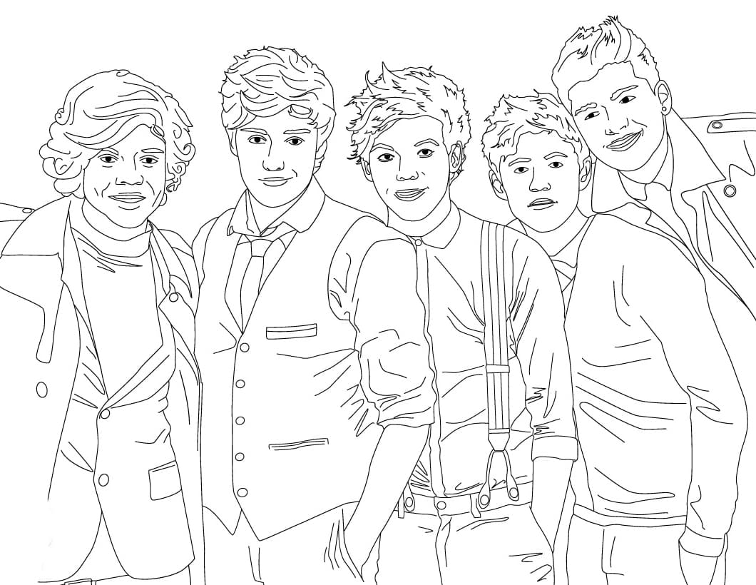 One Direction Colouring Pages