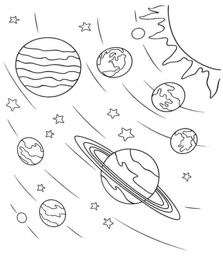 Coloriage Planètes (100 Pièces). Imprimer pour les enfants