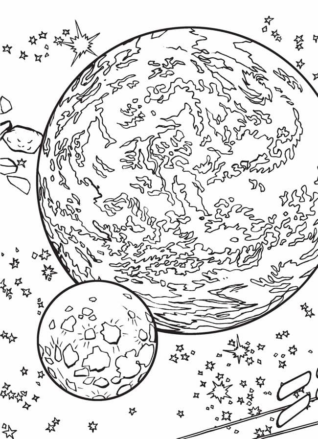 Desenhos para Colorir do Planetas (90 peças). Imprima gratuitamente