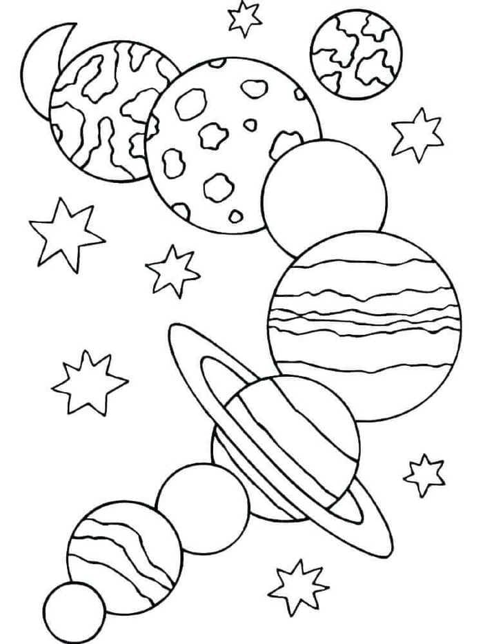 Planets Coloring Pages (100 Pieces). Print free for Kids