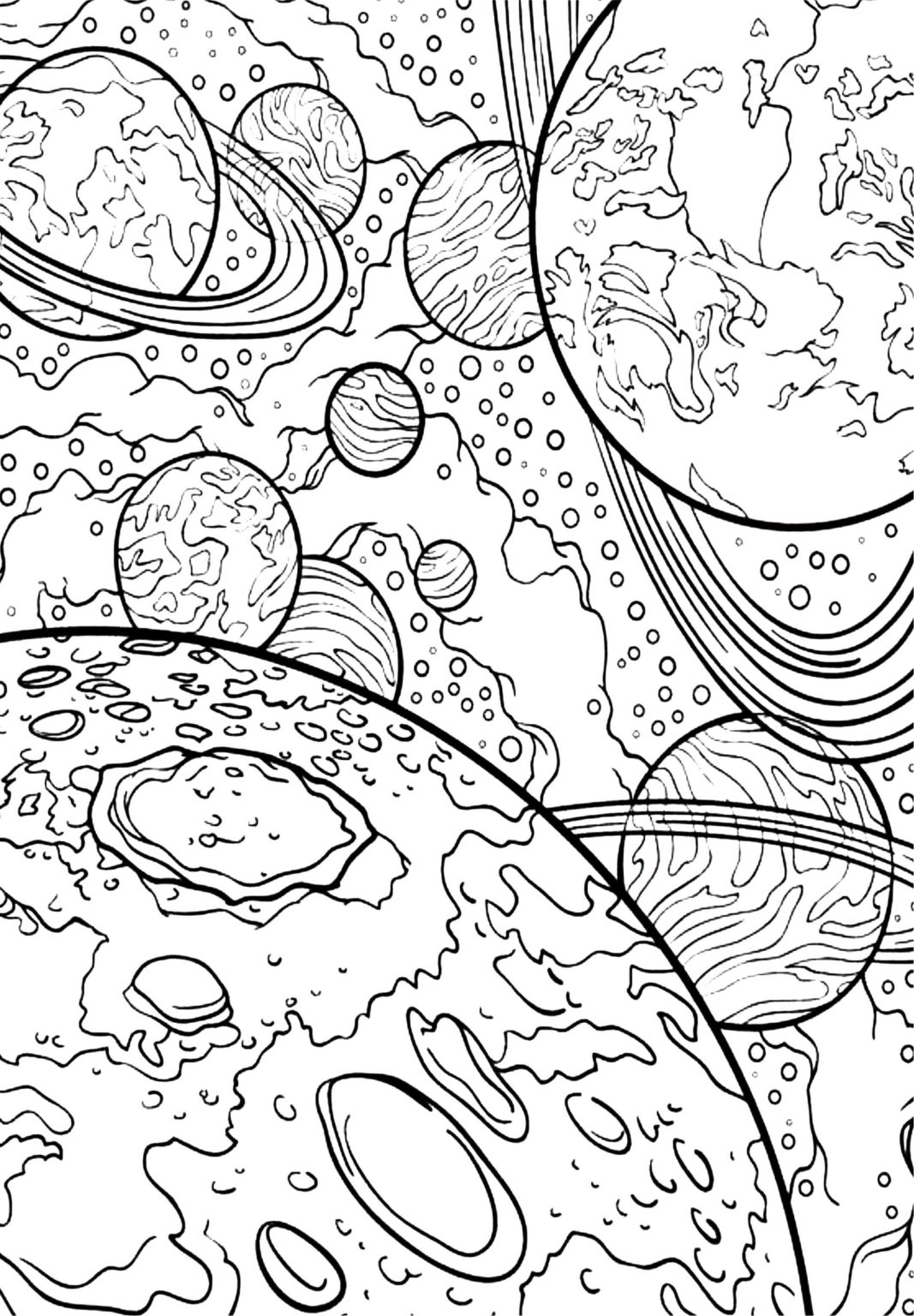 Planets Coloring Pages (100 Pieces) Print free for Kids