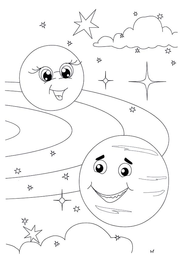 Ausmalbilder Planeten (90 Stück). Drucken Sie kostenlos für Kinder