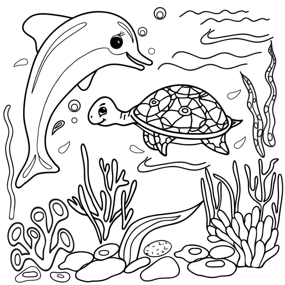 Раскраски Подводный мир — Обитатели морей и океанов