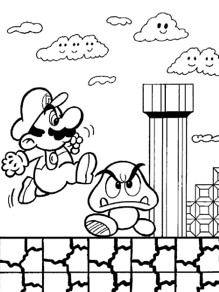 100 Desenhos de Super Mario para Colorir