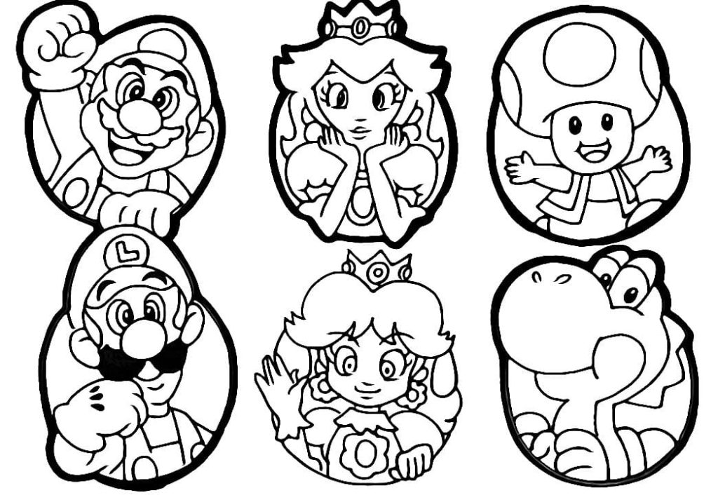 100 Desenhos de Super Mario para Colorir