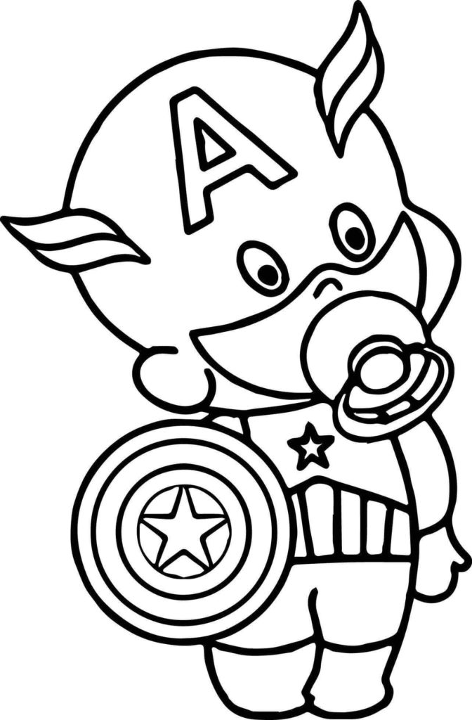 ▷ Desenhos Marvel Kawaii para colorir