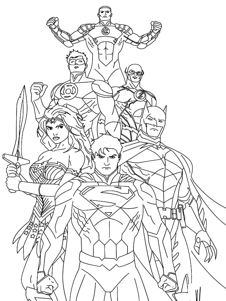 all kinds of superheroes coloring pages