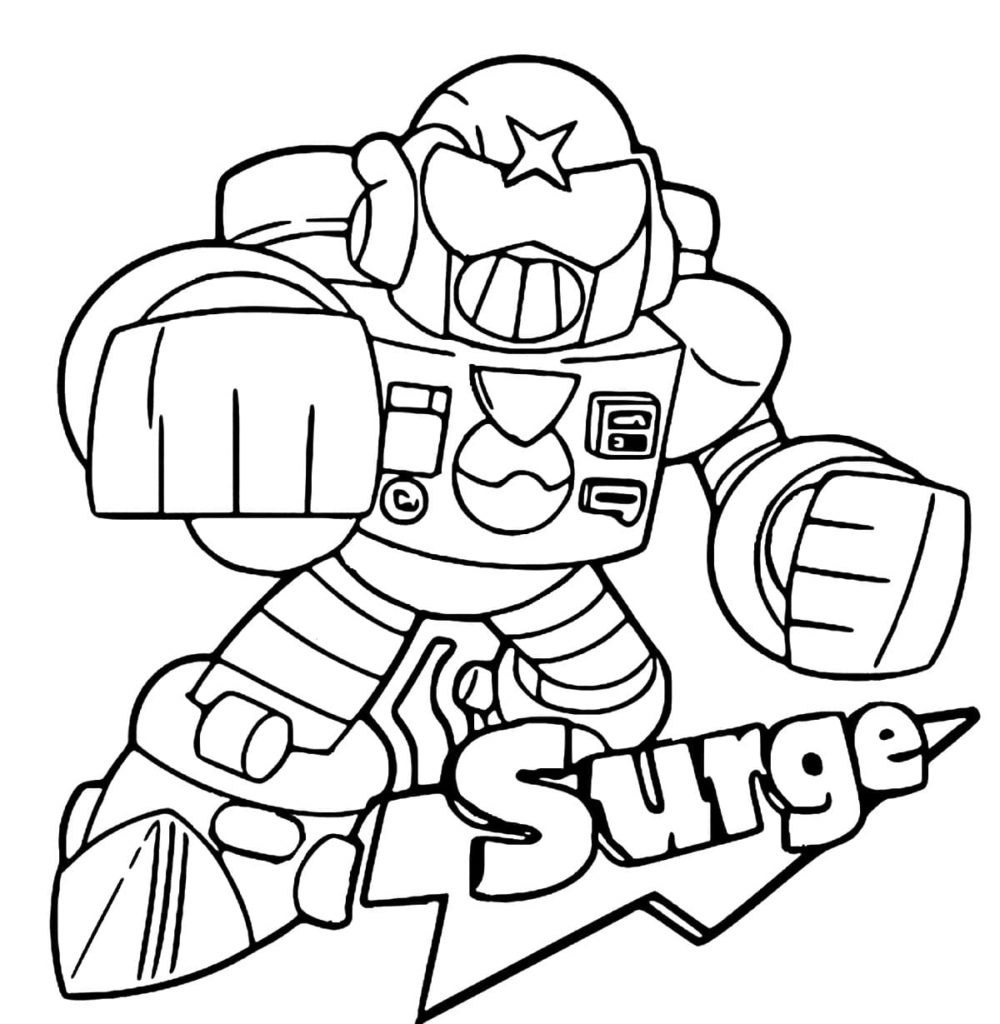 Coloring Pages Surge Brawl Stars. Download and Print for Free