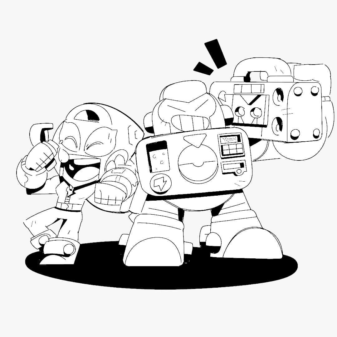 mecha coloriage à imprimer brawl stars