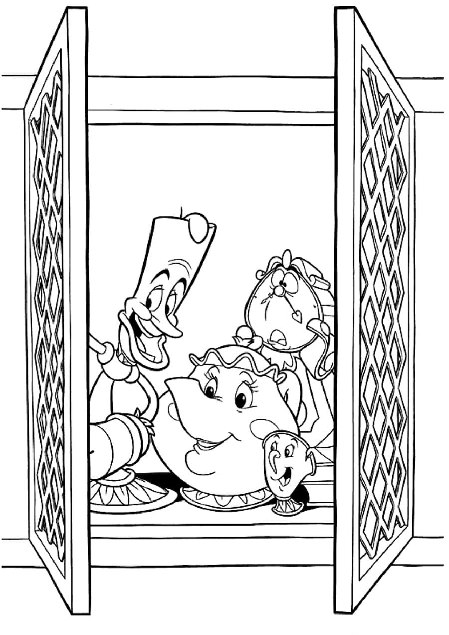 Download Coloring pages Beauty and the Beast. Print for free