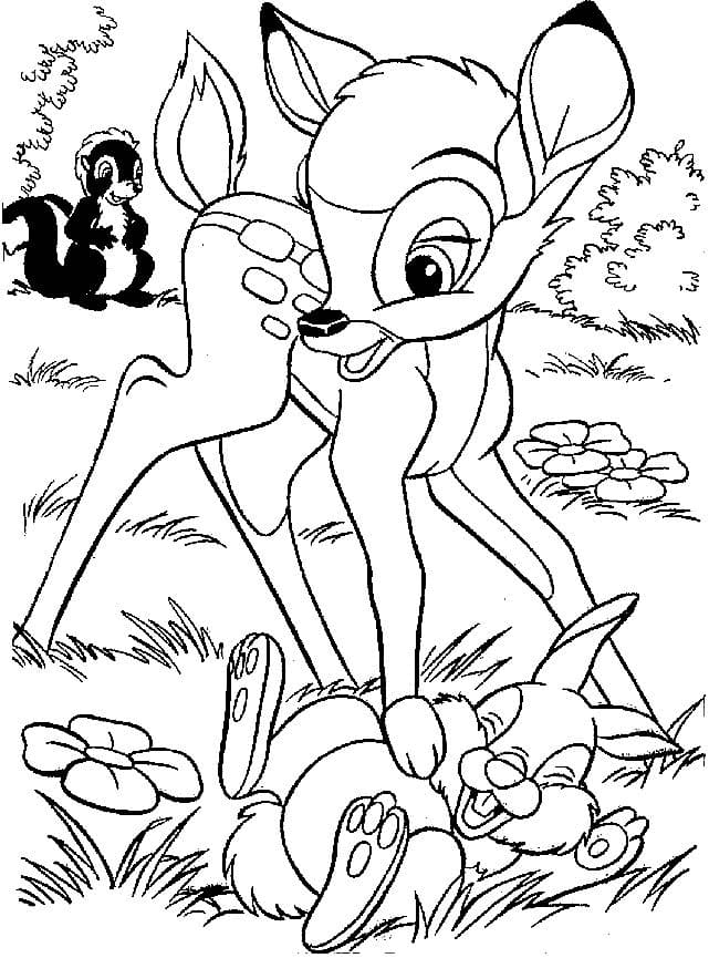 Disegni di Bambi da colorare. Stampa gratuitamente