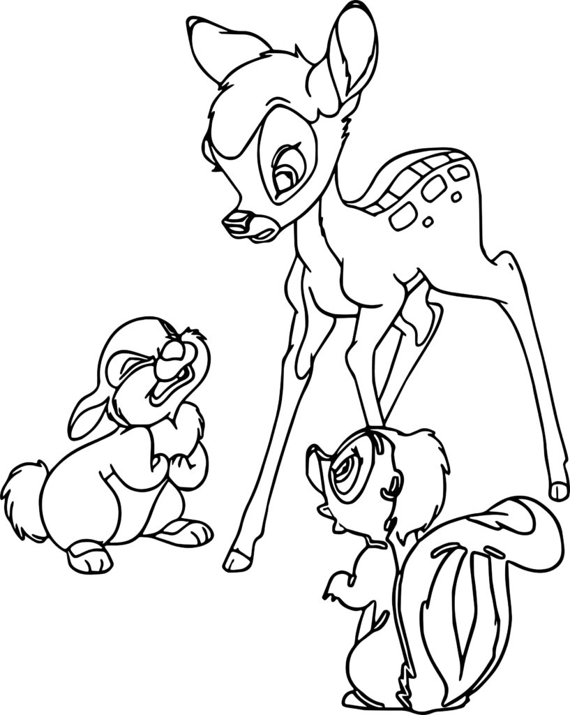 Desenhos de Bambi para Colorir. Imprima gratuitamente