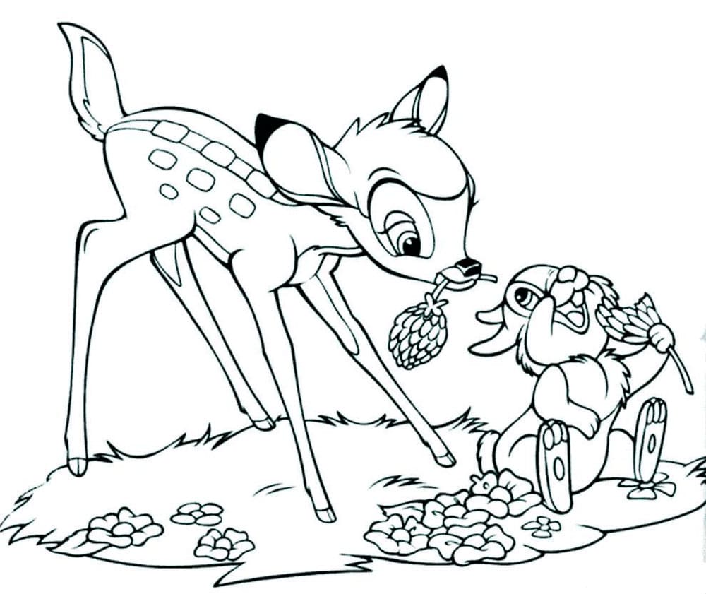 Desenhos de Bambi para Colorir. Imprima gratuitamente