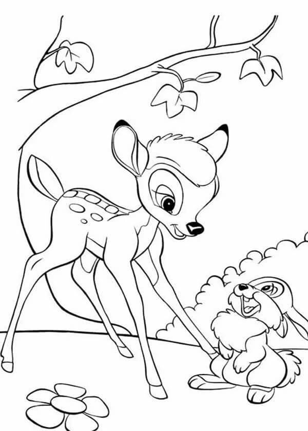 Disegni di Bambi da colorare. Stampa gratuitamente