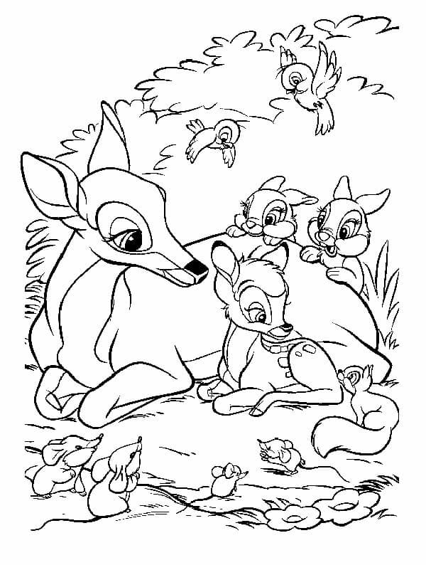 ausmalbilder bambi kostenlose malvorlagen für kinder
