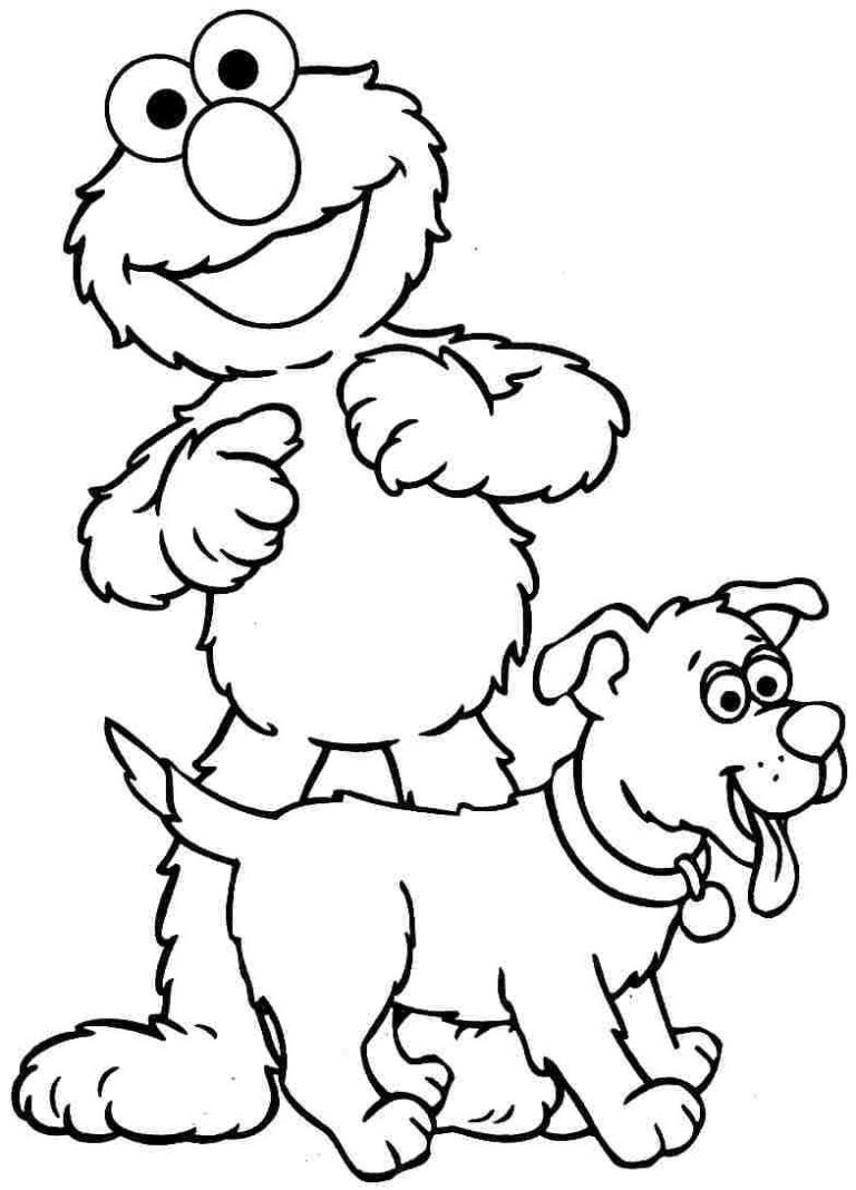 Coloring pages Elmo Sesame Street. Print for free | WONDER DAY ...