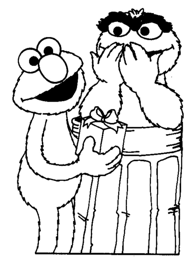 Coloring pages Elmo Sesame Street. Print for free | WONDER DAY ...