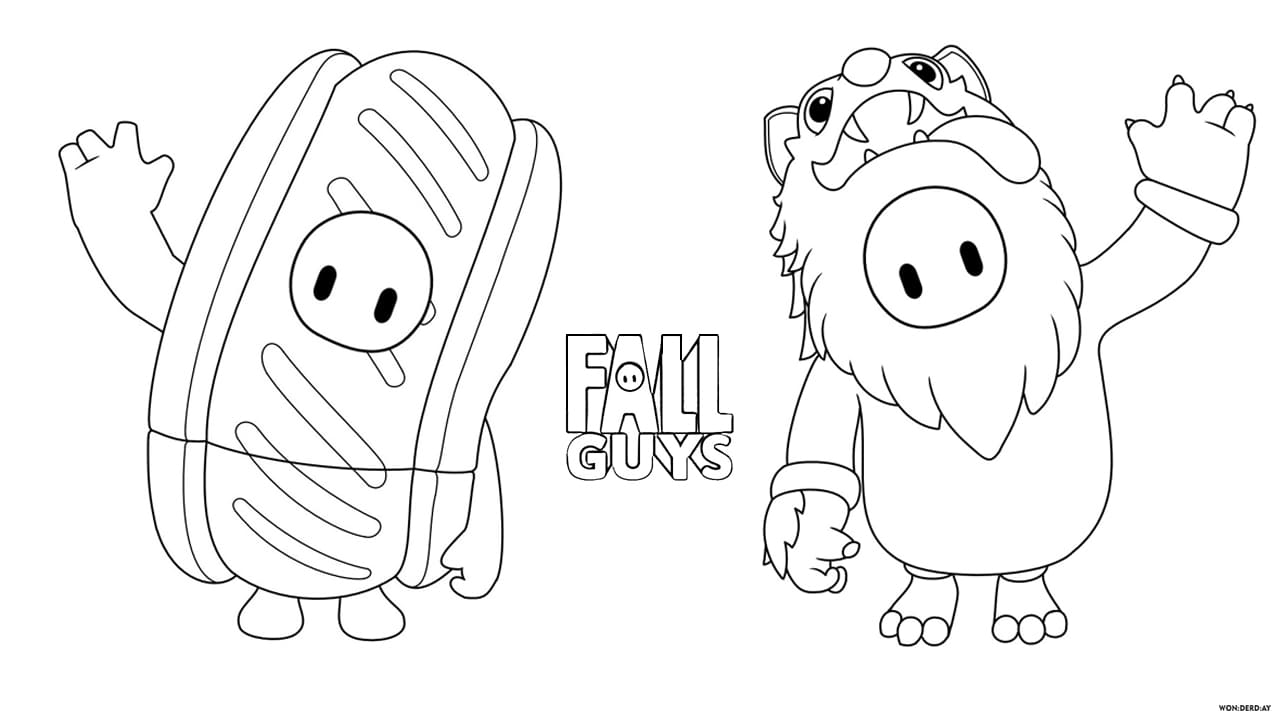 Fall Guys Coloring Pages. Print for Free | WONDER DAY — Coloring pages ...