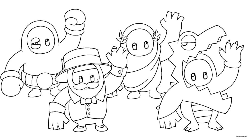 Fall Guys Coloring Pages. Print for Free