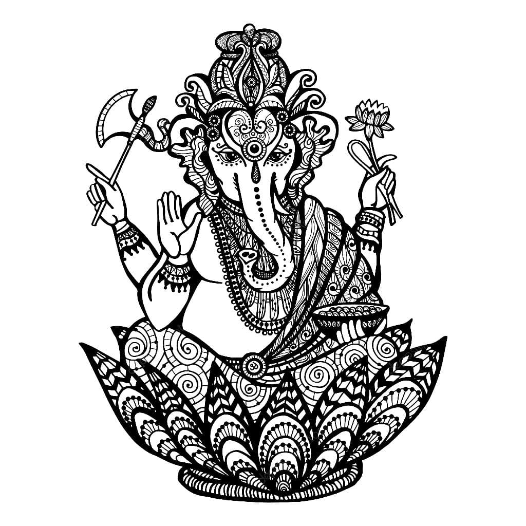 Ganesha Coloring Pages. Print for Free WONDER DAY