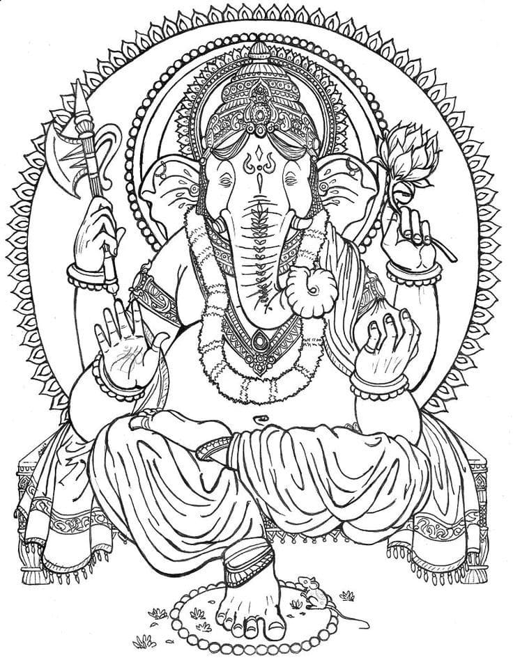 Ganesha Coloring Pages. Print for Free | WONDER DAY