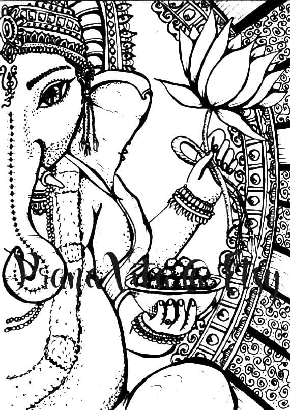 Ganesha Coloring Pages. Print for Free | WONDER DAY