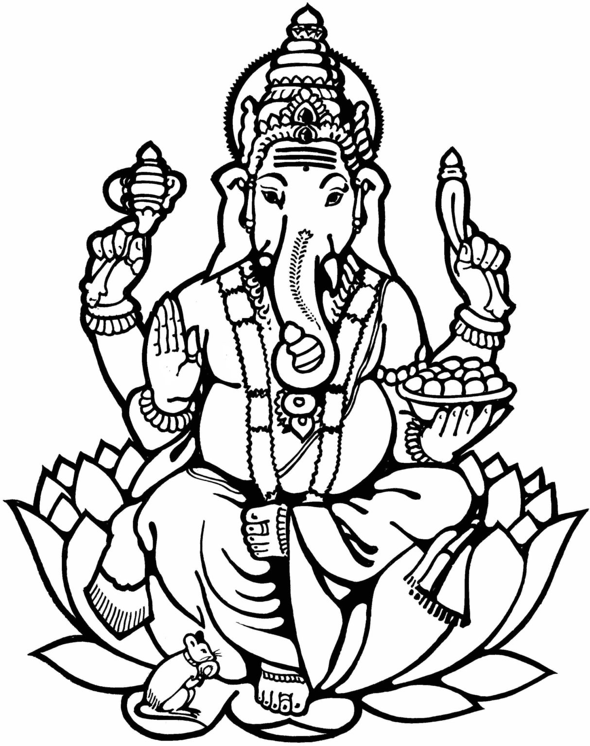 Ganesha Coloring Pages. Print for Free | WONDER DAY — Coloring pages