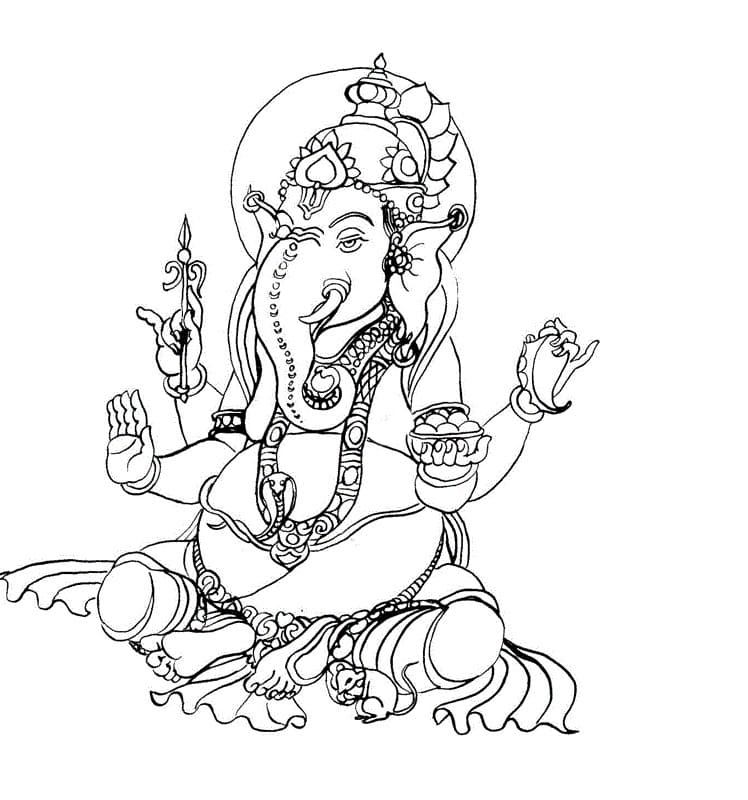 Ganesha Coloring Pages. Print for Free WONDER DAY