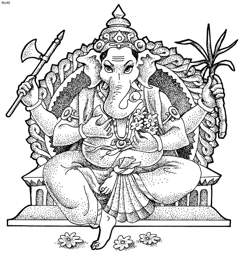 Ganesha Coloring Pages. Print for Free | WONDER DAY