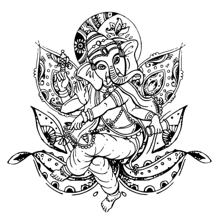 Ganesha Coloring Pages. Print for Free | WONDER DAY — Coloring pages ...